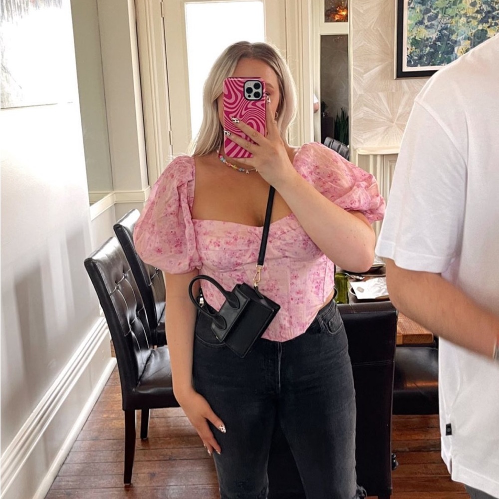 Bardot Kiah Corset Top in Pink Floral